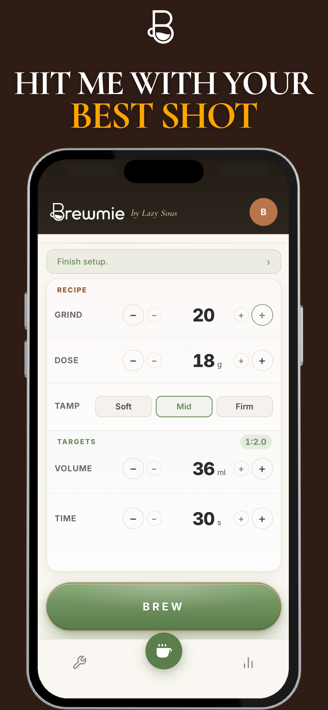 Brewmie brew screen: hit me with your best shot